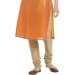 fabindia Women Silk Elasticated Churidar Viscose_Beige-picture-12