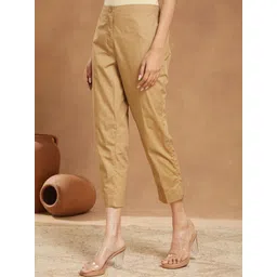 Fabindia Women Slim Fit High-Rise Cotton Regular Trousers-picture-10
