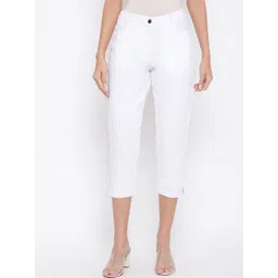 Fabindia Women White Easy Wash Trousers-picture-12