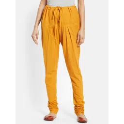Fabindia Women Yellow Solid Cotton Churidar-picture-25