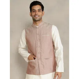 Fabindia Woven Design Comfort-Fit Nehru Jacket-picture-37