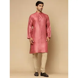 Fabindia Woven Design Gotta Patti Mandarin Collar Straight Kurta-picture-19