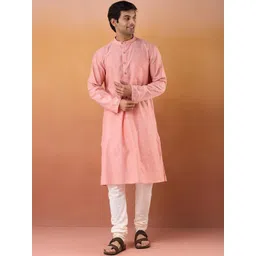 Fabindia Woven Design Mandarin Collar Cotton Straight Kurta-picture-15