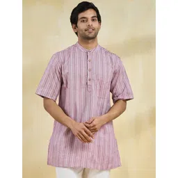 Fabindia Woven Design Mandarin Collar Cotton Straight Short Kurta-picture-17