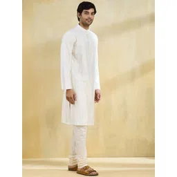 Fabindia Woven Design Mandarin Collar Straight Kurta image 5