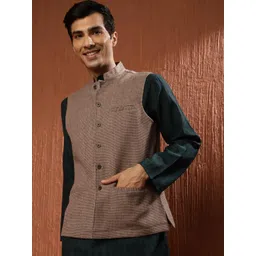 Fabindia Woven-Design Woolen Nehru Jacket-picture-41