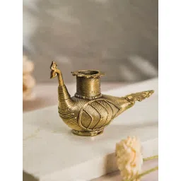 Fabindia Yatan Brass Peacock Candle Holder-picture-22
