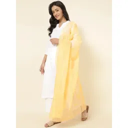 Fabindia Yellow Embroidered Dupatta-picture-23