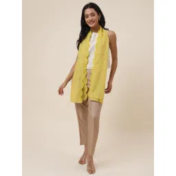 Fabindia Yellow Embroidered Stole-picture-21