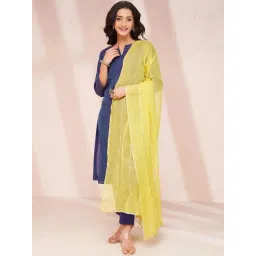 Fabindia Yellow Viscose Woven Dupatta-picture-32