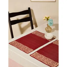 Fabindia Zanika Set Of 2 Red Geometric Printed Table Placemats-picture-11