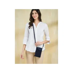 fabindia fashion Fabindia Blue Cotton Sling Bag with Detachable Strap-picture-13