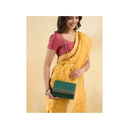 fabindia fashion Fabindia Green Silk Blend Clutch (S)-picture-15