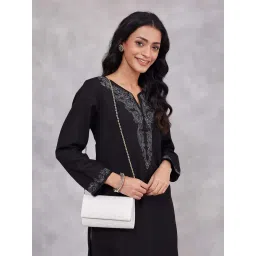 fabindia fashion Fabindia Off White Silk Blend Stripes Clutch-picture-15