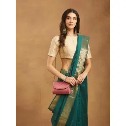 fabindia fashion Fabindia Women Pink Polyester Floral Design Clutch-picture-11