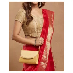 fabindia fashion Fabindia Yellow Polyester Clutch with Detachable Chain (M)-picture-15