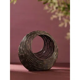 Fabindia Home Black Metal Antiqued Svarna T-Lite Holder-picture-42