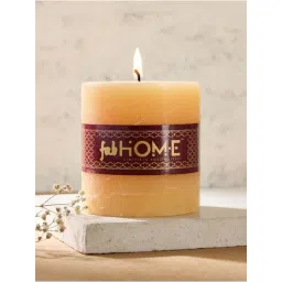 Fabindia Home Cinnemon Orange Wax Medium Pillar Candle - Set of 1-picture-24