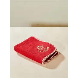 fabindia home Fabindia Red Cotton 400 GSM Tiger Kids Pile Bath Towel-picture-12