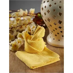 fabindia home Fabindia Sancha Yellow Cotton 500 GSM Towel Set - Set of 2-picture-11