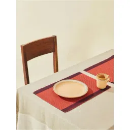 fabindia home Fabindia Shubhika Red Cotton 550 GSM Mat - Set of 6-picture-24