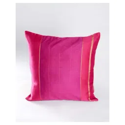 fabindia home Fabindia Udai Pink & Gold Cotton Silk Cushion Cover - Set of 1-picture-18