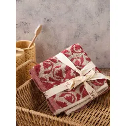 Fabindia Home Gadh Kamal Red Cotton 570 GSM Woven Towel - Set of 2-picture-22