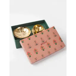 Fabindia Home Golden Metal Cutwork Diya Gift Set image 5