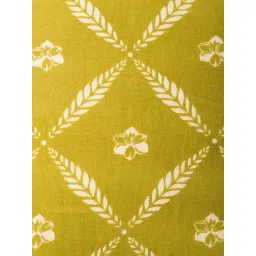 Fabindia Home Green Cotton Printed Amaltas Cushion Cover image 4