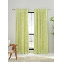 Fabindia Home Krisha Embroidered Green Cotton Door Curtain (7ft)-picture-22