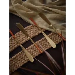 Fabindia Home Maaya Gold Stainless Steel Dinner Knife - Set of 4-picture-14