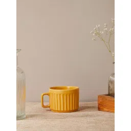 Fabindia Home Maaya Ochre Ceramic Tea Cup (250ml) image 1