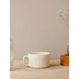 Fabindia Home Maaya White Ceramic Tea Cup (250ml)-picture-12