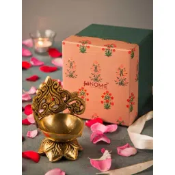 Fabindia Home Mehnoor Golden Metal Diya-picture-14
