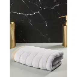 Fabindia Home Meraki Stripes White & Beige Cotton Medium Towel-picture-10