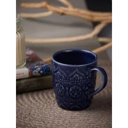 Fabindia Home 'Nilaya' Navy Ceramic 8.5 cm Coffee Mug (0.28 L) 1 Piece-picture-20