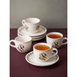 Fabindia Home Pushp Multicolor Ceramic Casted Cup & Saucer (180ml) - Set of 8-picture-19