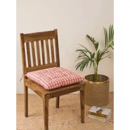 Fabindia Home Pushp Red Cotton Chair Pad-picture-31