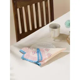 Fabindia Home Red & Blue Cotton 165 TC Chintz Printed Napkin - Set of 6-picture-21