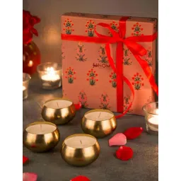 Fabindia Home Shalimar Golden Candles - Set of 4-picture-21