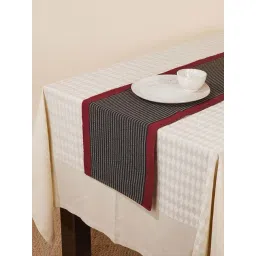 Fabindia Home Shubikha Black & Red Cotton 550 GSM Table Runner-picture-37