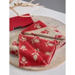 Fabindia Home Smriti Red & White Cotton Bath Towel-picture-29