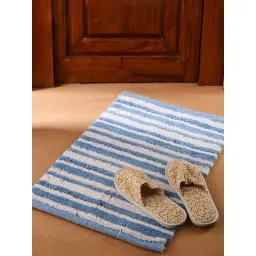 Fabindia Home Standalone Light Blue Cotton 1800 GSM Woven Bathmat-picture-34
