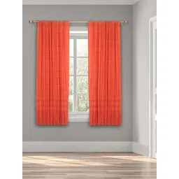 Fabindia Home Standalone Red Cotton Hand Woven Curtain 9 Feet-picture-27