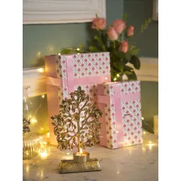 Fabindia Home Suvarn Golden Metal Tabletop T-Lite Holder-picture-10