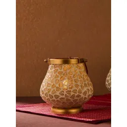 Fabindia Home Yellow Glass Mosaic Ahava T-Lite Holder-picture-48
