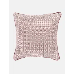 fabindia home Fabindia 'Trushita' Beige & Maroon Cotton Cushion Cover - Set of 1 image 2