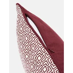 fabindia home Fabindia 'Trushita' Beige & Maroon Cotton Cushion Cover - Set of 1 image 5