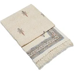 Fabindia Offwhite Amaal Cotton Printed Bed Cover-picture-13