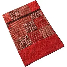 Fabindia Red Navya Cotton Printed Bed Cover-picture-37